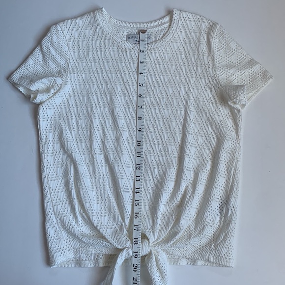 MADEWELL Texture & Thread Geo Eyelet Tie-Front Top XS - Picture 6 of 12